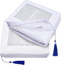 2 Pack Cashmere Protection Pouch, Cotton Sweater Storage Bags with Zippers Tassel and Organza Panel, Breathable Dustproof Clothing Bags Organizer for Wool, Gift for Cashmere Lovers