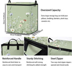 2pcs blanket storage bag for under bed,closet organizers 95L | clothing sweater sheet bedding comforter duvet quilt pillow toy storage bags with lids,dorm room essentials for containers