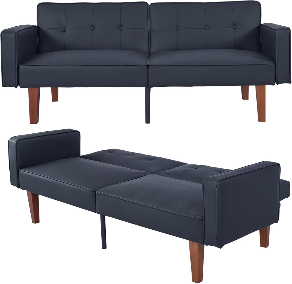 mikibama Convertible Futon Sofa Bed with Split Back,Mid Century Modern Sleepe...
