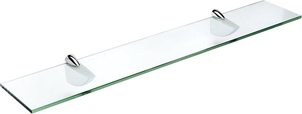 Spancraft Glass O-4.75x36-Chrome Oriole Glass Shelf, Chrome, 4.75" x 36"