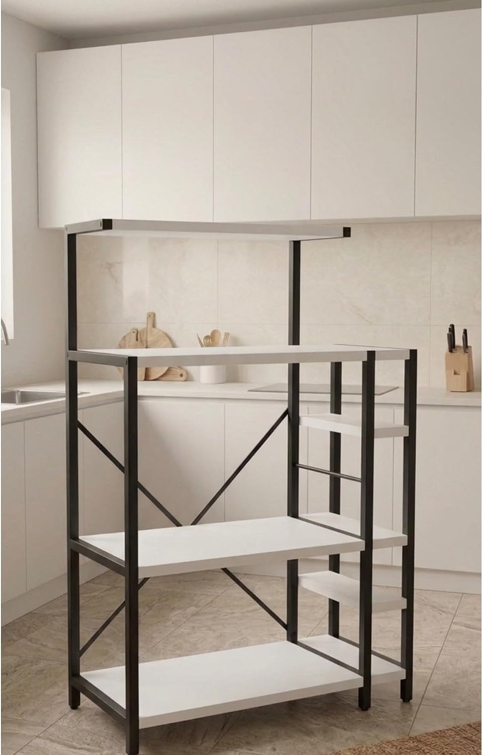 SODEF Coffee Station Cabinet with Microwave Shelf – 7-Tier Kitchen Organizer ...
