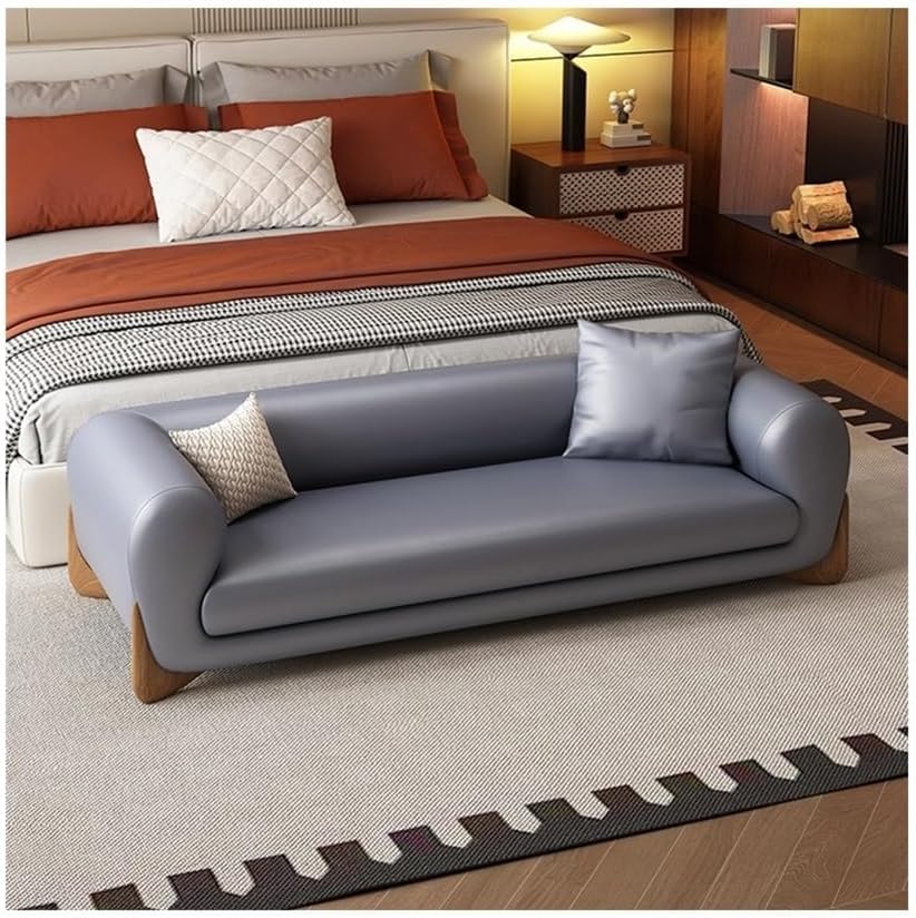Modern Bed End Stool Leather Sofa Bench Bedroom Clothing Store Cloakroom Beds...