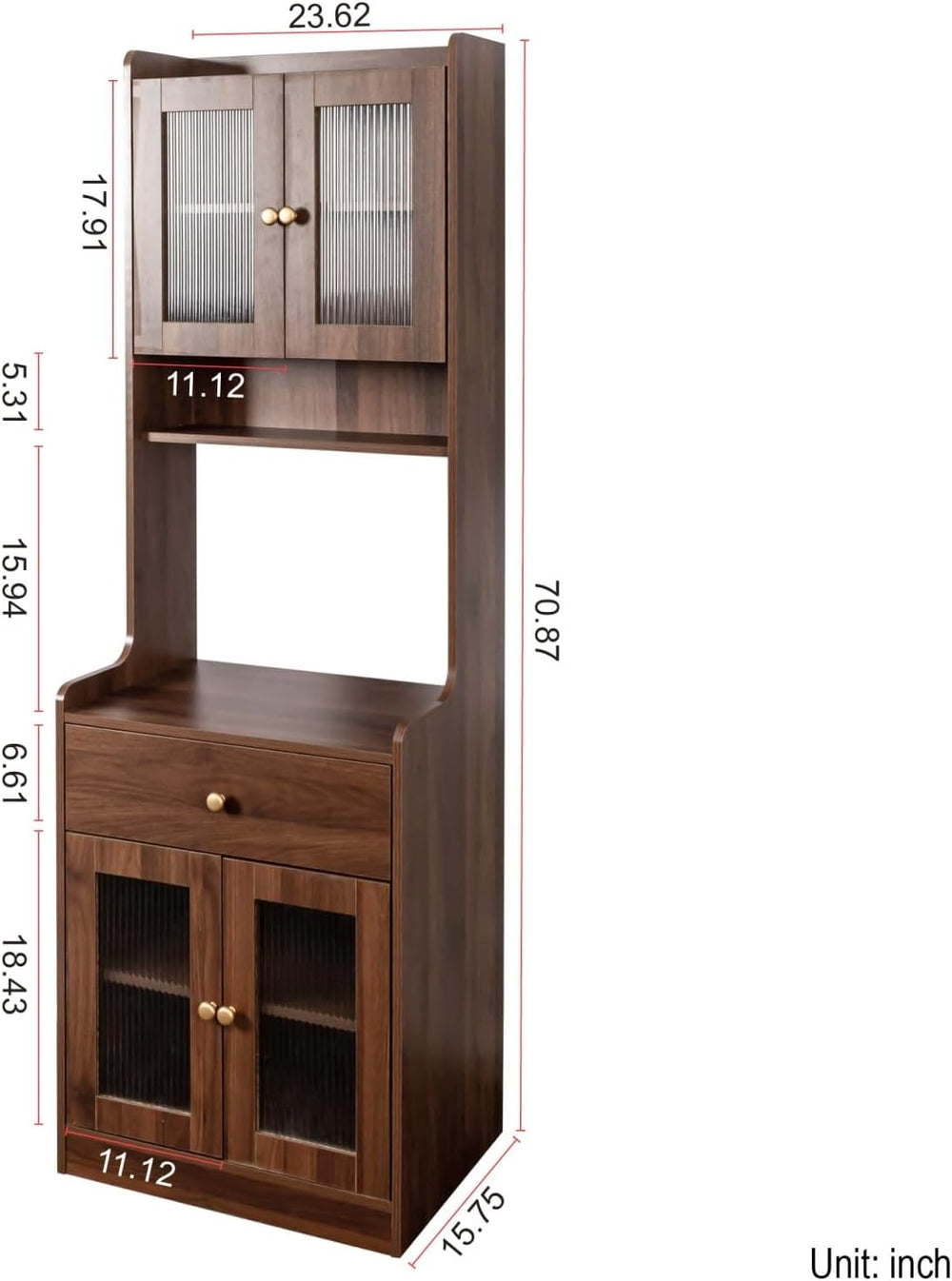 White Farmhouse Kitchen Pantry Hutch Storage Cabinet, 23.62"x15.75"...