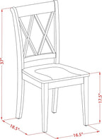 East West Furniture CLC-ESP-W Clarksville Dining Room Chairs - Double Cross Back Wood Seat Chairs, Set of 2, Espresso