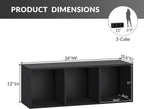 IOTXY DIY Modular Cube Bookcase - CubeXY Customizable Stackable Expandable Basic Shelving Units, 3-Cube Wooden Open Bookshelf for Fabric Storage Bin Organizer, Black