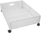 Under Bed Storage Containers with Wheels Grid Pattern Removable Type Shoe Storage Drawer Under Bed Detachable Metal for