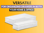 YBM HOME Silver Mesh Drawer Cabinet and or Shelf Organizer Bins, School Supply Holder Office Desktop Organizer Basket (1, 3x15x2 Inch)