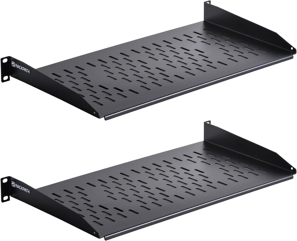 RackPath 1U Cantilever Universal Rack Shelf - 10in Deep – Rackmount Shelf for...