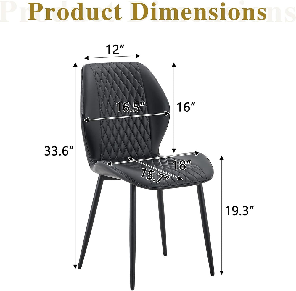 Dining Chairs Set of 4, Modern Upholstered Kitchen Chairs with Curved Back, D...