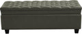 WUTUTUEE 50" Faux Leather Storage Ottoman Bench, End of Bed Upholstered Rectangle Storage Ottoman Tufted Living Room Bedroom Bench with Safety Hinge, Solid Wood Legs, Loads 500 lb(Green)