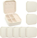 KEINE MARKE Small Jewelry Box, Travel Portable Jewelry Case for Ring, Pendant, Earring, Necklace, Bracelet Organizer Storage Holder Boxes (white*8).