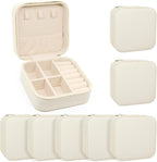 KEINE MARKE Small Jewelry Box, Travel Portable Jewelry Case for Ring, Pendant, Earring, Necklace, Bracelet Organizer Storage Holder Boxes (white*8).