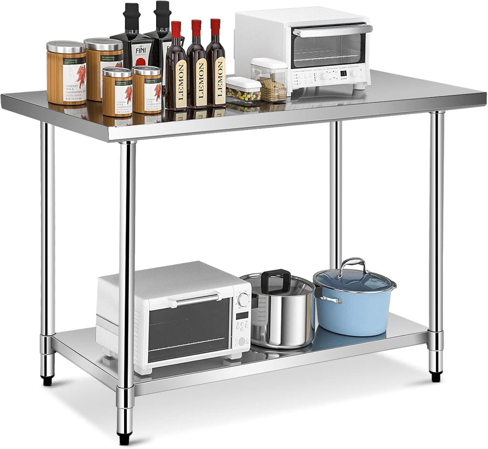 Giantex 48 x 30 Inches Stainless Steel Work Table, Heavy Duty Commercial Kitc...