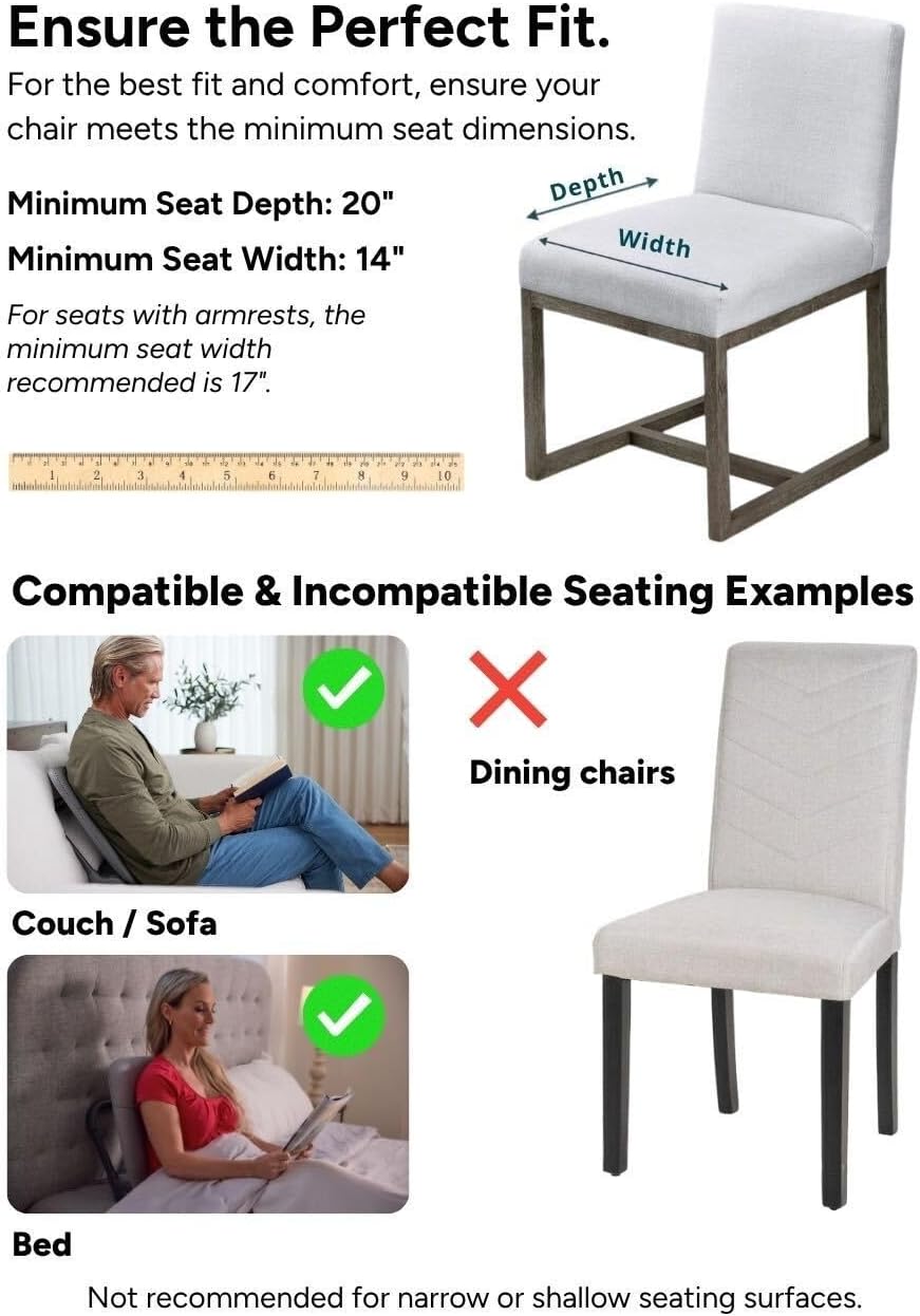 READY ROCKER Ultra| Adjustable Ergonomic Portable Rocker | Back Pain Relief & Relaxation | Back & Lumbar Support for Chair | Lightweight & Portable | 4.0 Model (Slate)