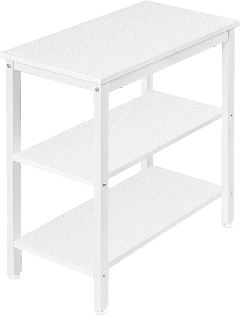 HOOBRO End Table, Simple Rustic Side Table with 3-Tier Storage Shelf, Narrow ...