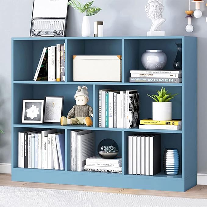 IOTXY Open Shelf Low Bookcase - Wooden 3-Tier Floor Standing Display Cabinet ...
