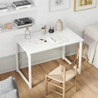 Cubiker Computer Desk, 32 inch Small Home Office Desk for Small Spaces, Modern Simple Style for Home, Office, Pure White