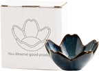 Floral Ceramic Jewelry Tray, 3.5" Ring Holder Trinket Bowl | Petite bowl keeps rings, earrings, keys, and keepsakes visible on vanities or dressers, making a sweet gift for women