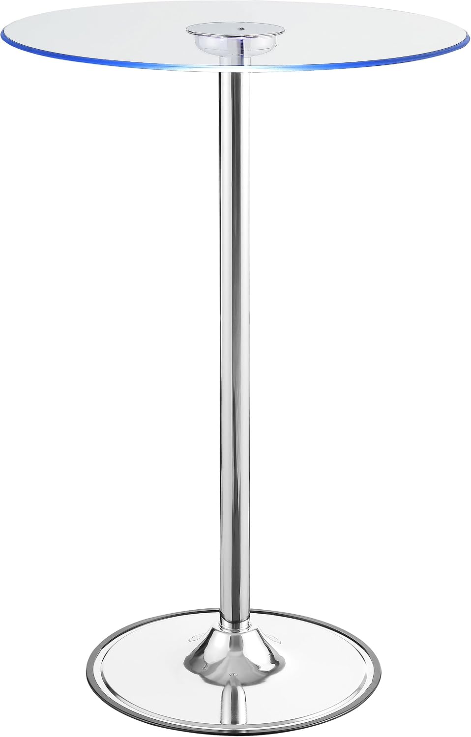Chrome Glass Top LED Bar Table
