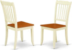 East West Furniture DODA7-BMK-W 7 Piece Dining Table Set Consist of a Rectangle Dinner Table with Butterfly Leaf and 6 Dining Room Chairs, 42x78 Inch, Buttermilk & Cherry