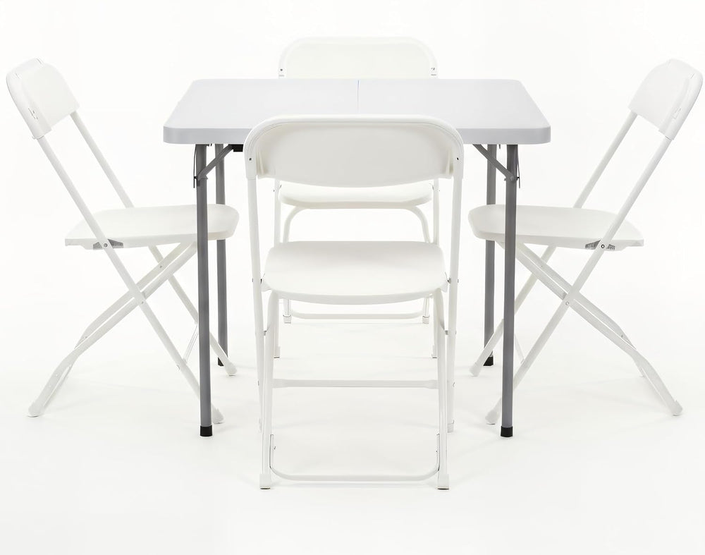 BTEXPERT 5 Piece Folding Card Table Portable and Chair Set, 34" Square F...