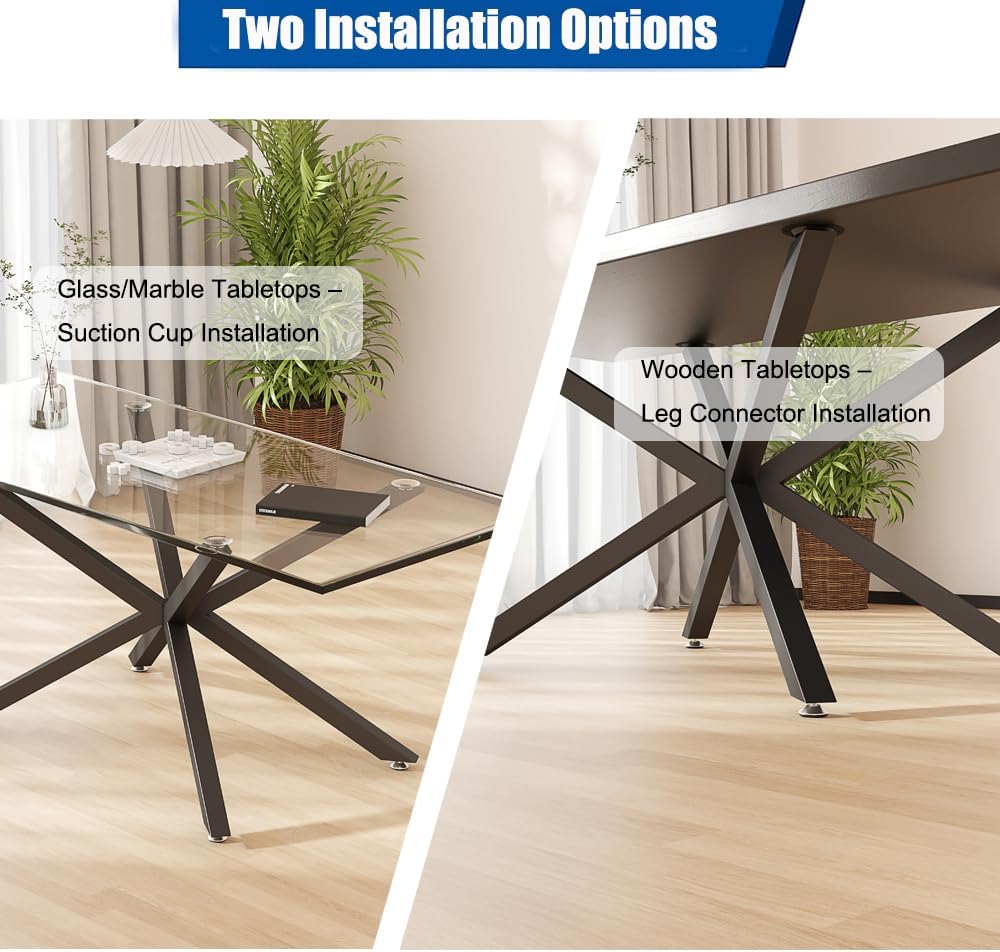 KaKaBB Dining Table Legs 30 Inch - Heavy Duty Metal Table Base for Wood/Glass...