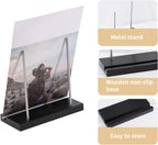 GLOBLELAND Wood Records Holder Display Now Playing Black Vinyl Record Storage Stand Single Album Display & Organizer Gift for Record Player Accessories Lovers