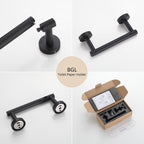 BGL Toilet Paper Holder Black Wall Mount, Bathroom Toilet Paper Holder Matte Black SUS 304 Stainless Steel, Double Post Pivoting Toilet Paper Roll Holder for Bathroom RV