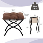 HollyHOME Fabric Lazy Chair with Foldable Ottoman, Accent Comfy Lounge Arm Chair and Folding Footrest Stool Set, Leisure Sofa Reading Chair and Footstool for Living Room, Bedroom, Dorm, Coffee Brown