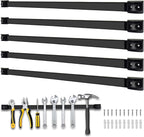 24" Magnetic Tool Holder, 5 Packs Magnetic Storage Strips Magnet Bar PVC Coated for Garage Tool Organizer Mounted Hanging Strip,Heavy Duty of Holder Easy to Install