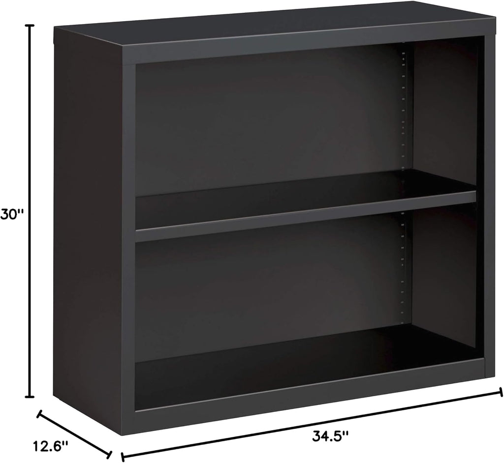 Lorell Fortress Series Charcoal Bookcase, 34.5" x 13.6" x 30"
