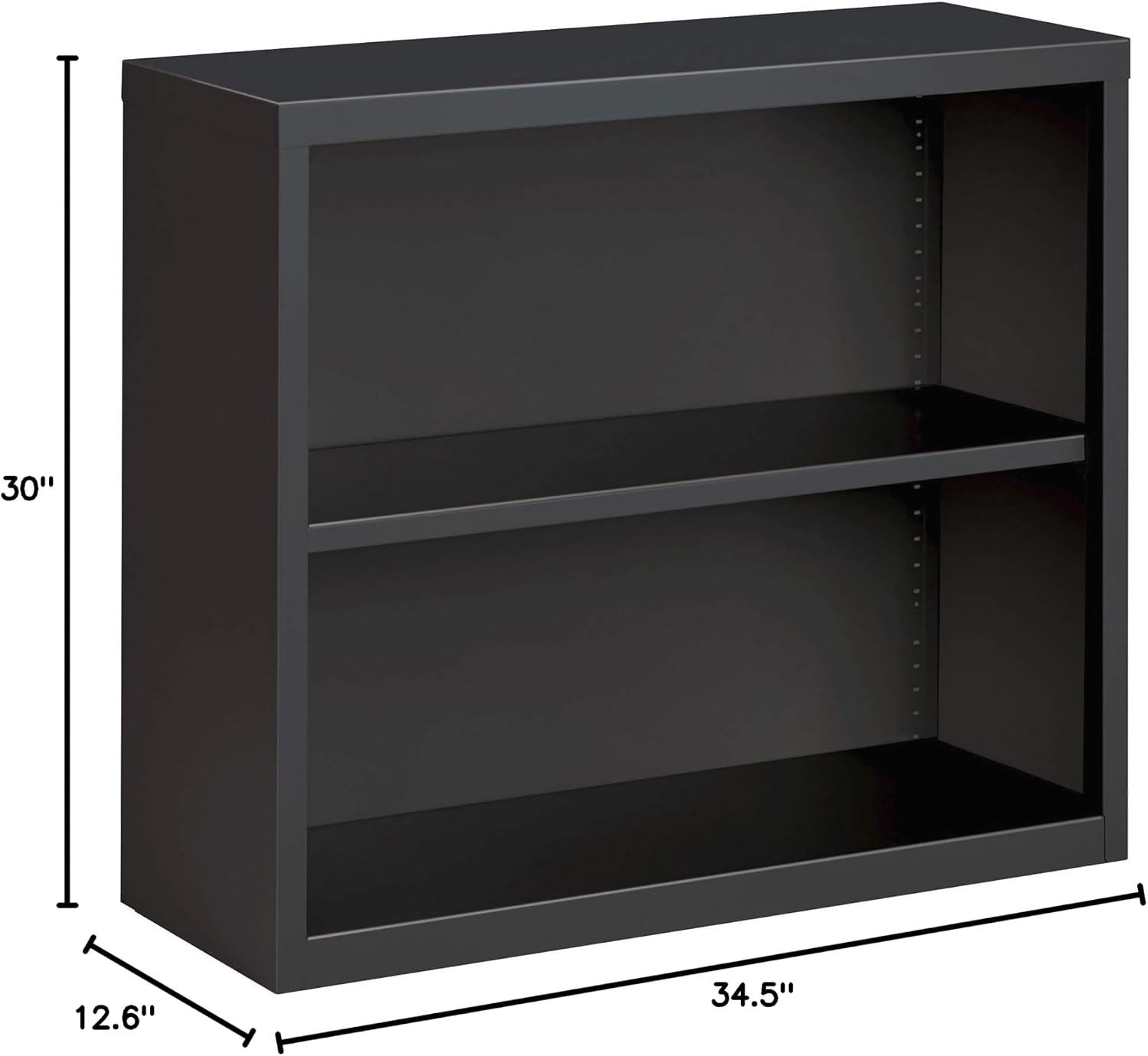 Lorell Fortress Series Charcoal Bookcase, 34.5" x 13.6" x 30"