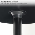 HOOBRO 2 Pcs Round Bar Table, 35" Tall Pub Table, with Non-Slip Base for Narrow Space, Bar Height Table for Kitchen, Easy to Assemble, Black BB57BTP201