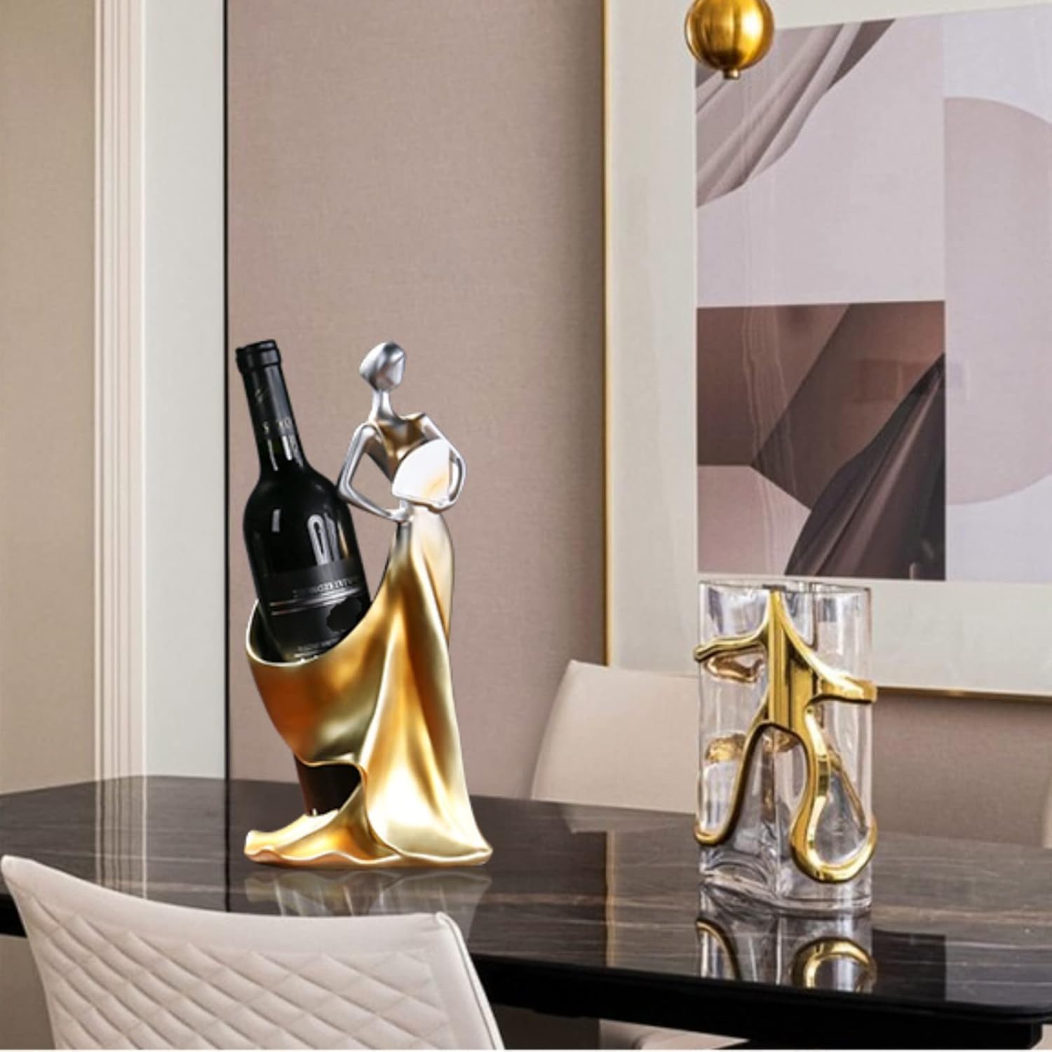 Wine Rack - Lady Wine Bottle Holder, Countertop Decorative Woman Wines Holder for Kitchen & Home Bar & Tabletop Decor & Gift