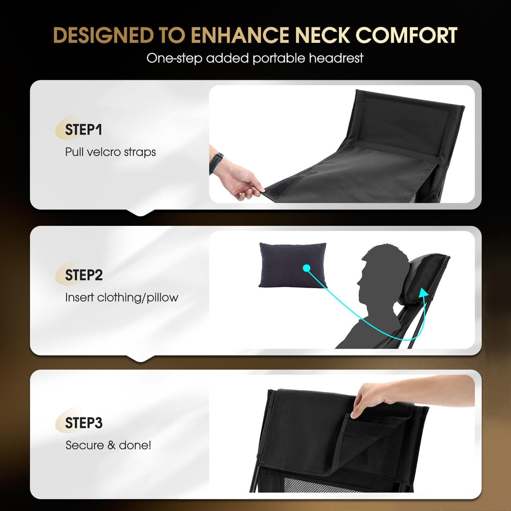 MOON LENCE Oversized High Back Camping Chair for Adults, Height Adjustable Fo...
