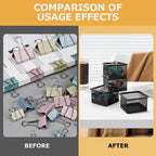 Paper Clip Holder for Desk, Paperclip Holders Mesh Paperclip Dispenser Organizer for Desk Binderclip Bobby Pin Holder Container for Home Office School(SIZE:4pcs)