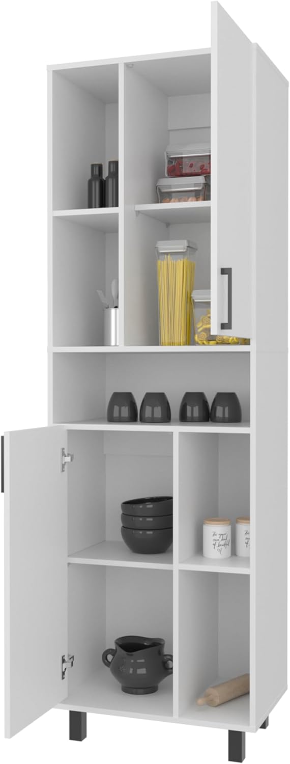 23.6" D*16.2" W*74.8" H Freestanding Kitchen Pantry with 4 She...