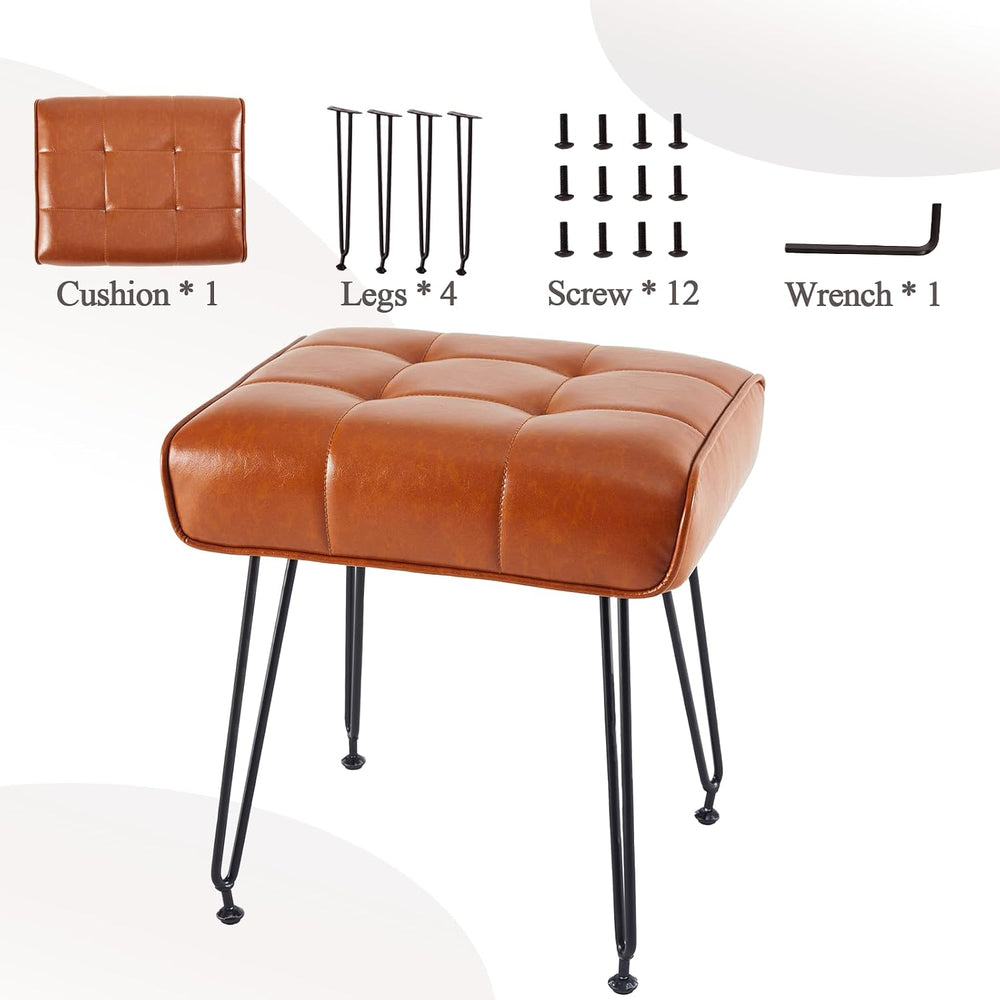 EBENCHICO PU Leather Vanity Stools, Vanity Stool Chairs for Makeup | Faux Lea...