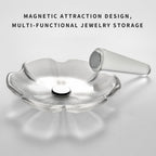 Crystal Ring Holder Decorative Jewelry Tray Valentine Engagement Wedding Birthday Gifts for Women (Hexagon)