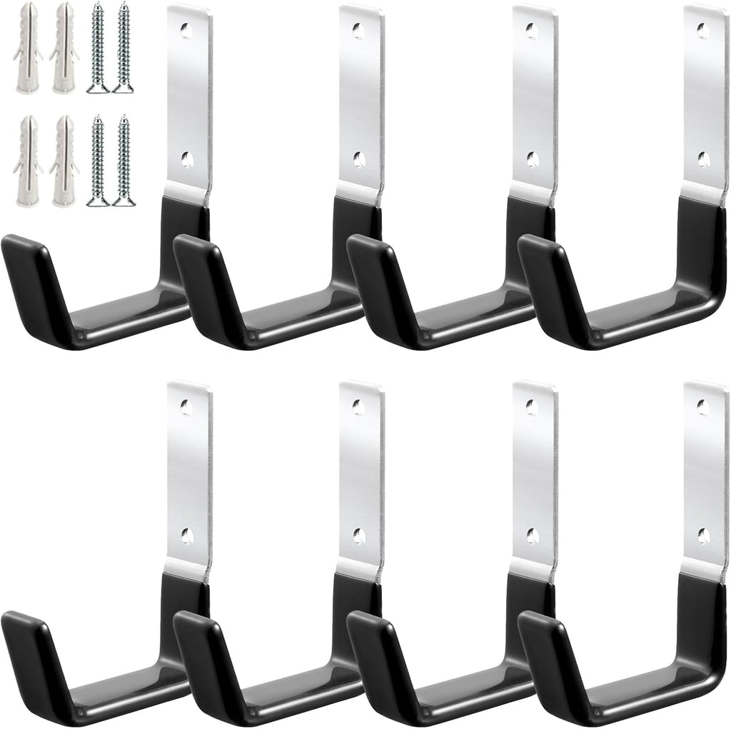 Heavy Duty Steel Garage Hooks,Garage Storage Utility Hooks,Anti-Slip Hanger, Tool Organizer,Steel Wall Mount Organizer, Garden Hose Hanger (Small-8PC)