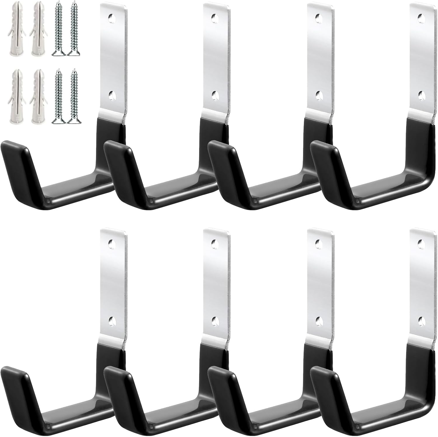 Heavy Duty Steel Garage Hooks,Garage Storage Utility Hooks,Anti-Slip Hanger, Tool Organizer,Steel Wall Mount Organizer, Garden Hose Hanger (Small-8PC)