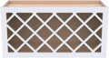 Solid Wood RTA Wall Cabinet with Lattice Panels - Wine Holder & Storage for Bar, Pantry, Cellar & Countertop - Mocha (White, 30'W 12'D 18'H)