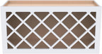 Solid Wood RTA Wall Cabinet with Lattice Panels - Wine Holder & Storage for Bar, Pantry, Cellar & Countertop - Mocha (White, 30'W 12'D 18'H)