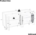 Modern Accent Sideboard Cabinet with Acrylic Doors, Freestanding Storage Cupboard Console Table for Kitchen Dining Living Room Hallway Office, Black/White,for Kitchen