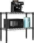 MZG 220 lbs 2 Tier Storage Rack Metal Wire Shelving Unit, Storage Standing Household Shelf Organizer for Laundry Bathroom Kitchen Pantry Closet Basement Utility Room, Black 11.8" D x 27.6" W x 23.4" H