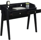 Convenience Concepts Newport Deluxe 2 Drawer Desk with Shelf, Black