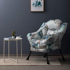 HollyHOME Modern Fabric Large Lazy Chair, Accent Oversized Comfy Reading Chair, Thick Padded Cozy Lounge Chair with Armrest, Steel Frame Leisure Sofa Chair for Living Room, Bedroom, Dorm, Fan Print