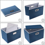 PRANDOM Extra Large Collapsible Storage Bins with Lids [3-Pack] Linen Fabric Foldable Storage Baskets Boxes Organizer Containers Cube with Cover for Bedroom Closet Office Nursery (22.8x15.75x13.8)