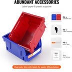 VEVOR Plastic Stackable Storage Bins 24 Pack (5 x 4 x 3-Inch), Hanging Stackable Storage Organizer Bins, Heavy Duty Stacking Containers for Closet, Garage, Office, or Small Parts Organization