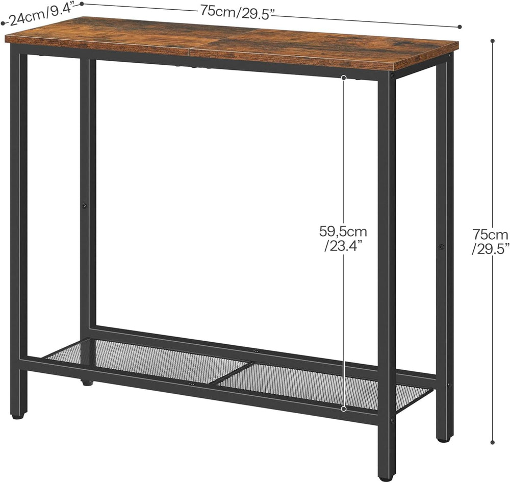 HOOBRO 29.5" Narrow Console Table, Set of 2, Small Entryway Table with S...